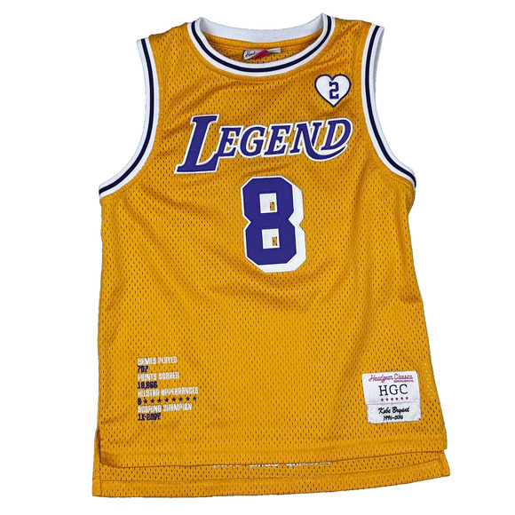 Headgear Classic Kids Jersey Kobe Bryant Medium Yellow #8 Legend #24 Mamba - Picture 1 of 14